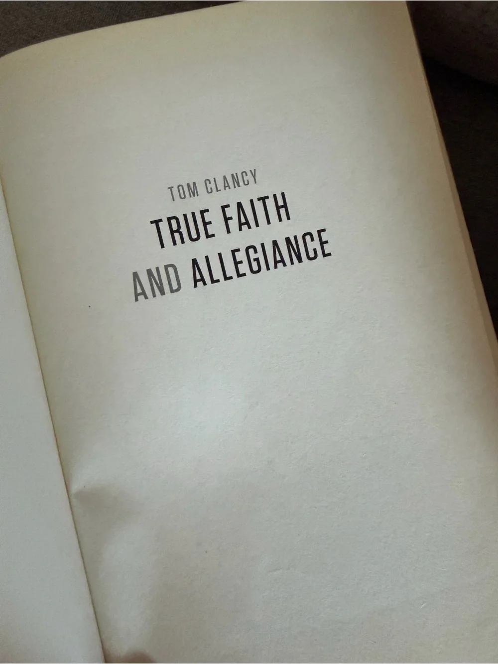 Tom Clancy -True Faith and Allegiance Hardcover - Black/Blue